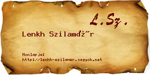 Lenkh Szilamér névjegykártya
